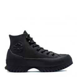 Converse Women's Chuck Taylor All Star Lugged Winter 2.0 Hi In Black/Black/Bold Mandarin