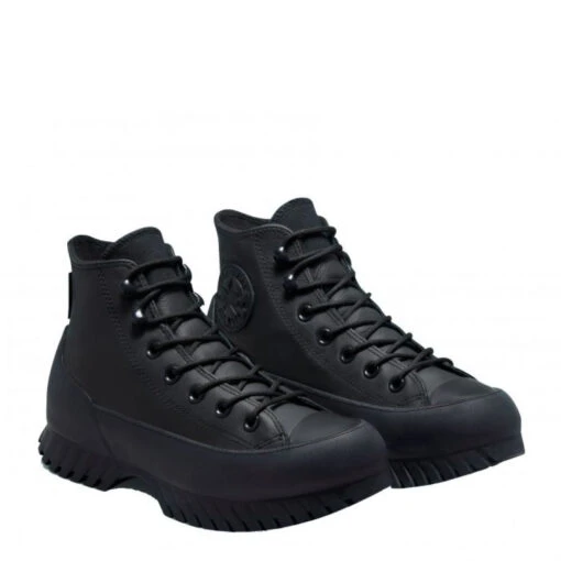Converse Women's Chuck Taylor All Star Lugged Winter 2.0 Hi In Black/Black/Bold Mandarin - Image 2