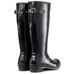 Hunter Women's Original Back Adjustable Gloss Rain Boots In Black -Shoes Sales Shop 1 7 179 hunt tall adjustable gloss black 1 1100x