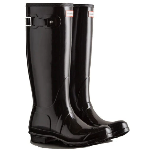 Hunter Women's Original Tall Gloss Rain Boots In Black - Image 2