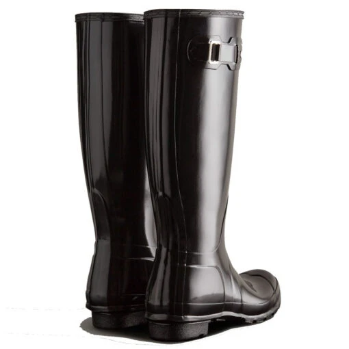 Hunter Women's Original Tall Gloss Rain Boots In Black - Image 3