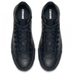 Converse Chuck Taylor All Star Mono Leather High Top In Black Monochrome -Shoes Sales Shop c o converse chuck taylor all star monochrome leather high top black 135251 4 1100x