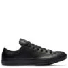 Converse Chuck Taylor All Star Mono Leather Low Top In Black Monochrome -Shoes Sales Shop c o converse chuck taylor all star monochrome leather low top black 135253 1 1100x