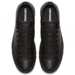 Converse Chuck Taylor All Star Mono Leather Low Top In Black Monochrome -Shoes Sales Shop c o converse chuck taylor all star monochrome leather low top black 135253 4 1100x