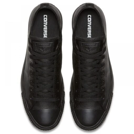 Converse Chuck Taylor All Star Mono Leather Low Top In Black Monochrome - Image 4
