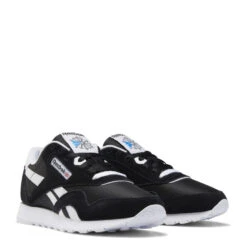 Reebok Women's Classic Nylon In Black/White -Shoes Sales Shop fv4506 5 footwear photography front lateral top view white 1100x