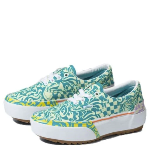Vans Women's Era Stacked In Wavy Daze Tile Blue - Image 2